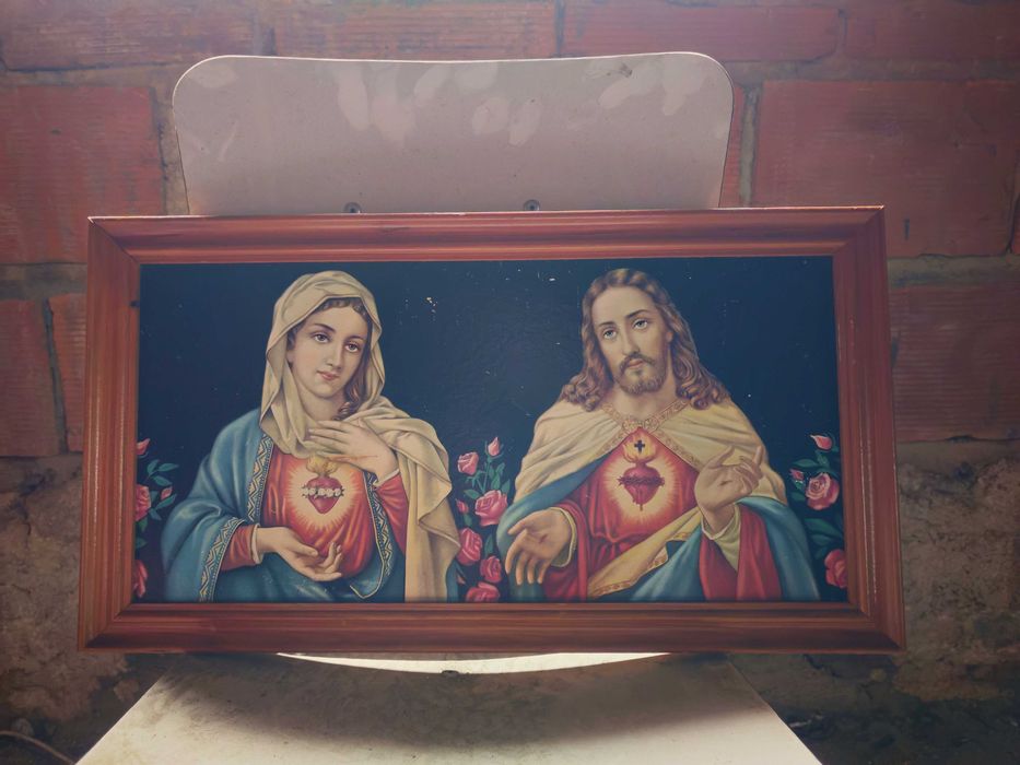 Quadro de Nossa Senhora com Jesus 52x28 cm