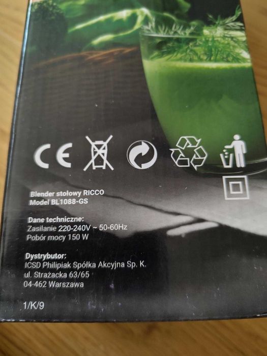 Nowy Blender Stołowy RICCO