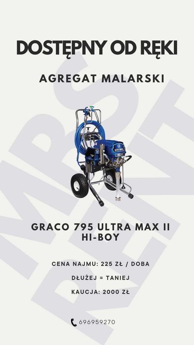 agregat malarski Graco 795 pełen osprzęt cleanshot przedłużki dysze