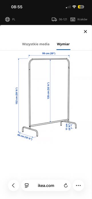 Stojak na ubrania Ikea Mulig