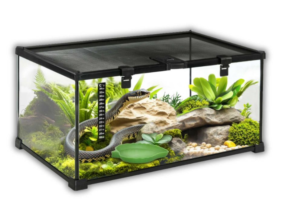 TERRARIUM SZKLANE Dla Żółwia Węża Gekona Pająka Gadów - WYPRZEDAŻ