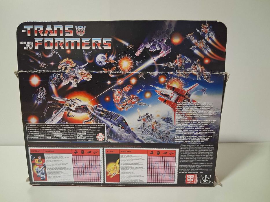 Transformers Retro 40th anniversary Autobot BLASTER e cassete STEELJAW reedição