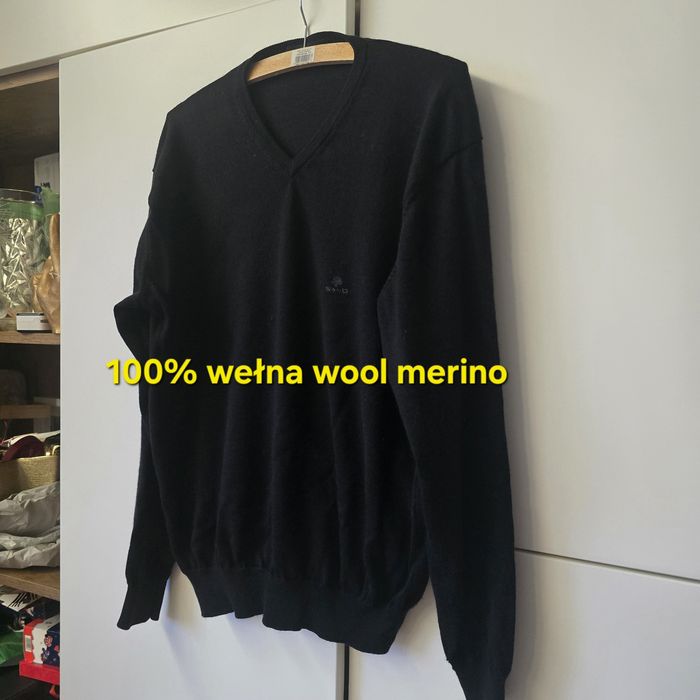 Sweter sand m 38 wełna wool merino