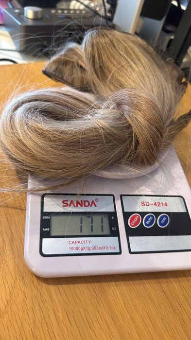 Tic tac de cabelo humano loiro liso 60cm