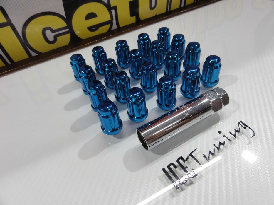 Conjunto 20 porcas Lug Nuts em vermelho, azul, cromado, preto, dourado 35mm 12x1.50 Para Honda, Mazda, Ford, Toyota, Hyundai, Lexus, Mitsubishi