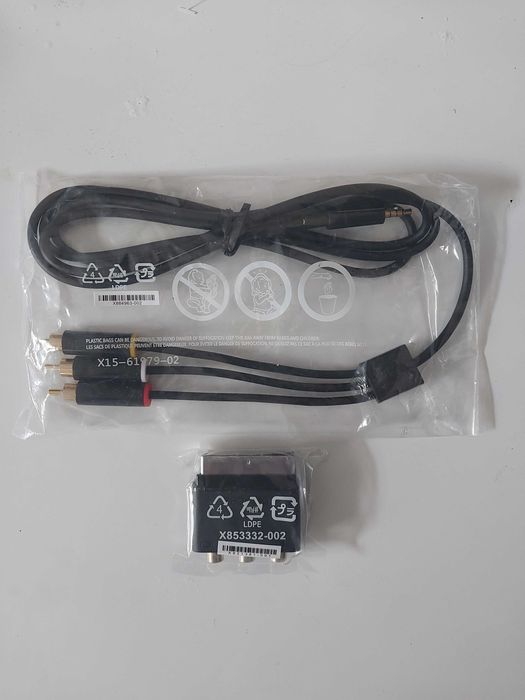 NOWY oryginalny kabel AV Xbox 360 E + adapter SCART Microsoft OEM