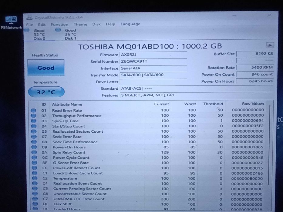 жорсткий диск Toshiba 2.5" HDD MQ01ABD100 | є тести