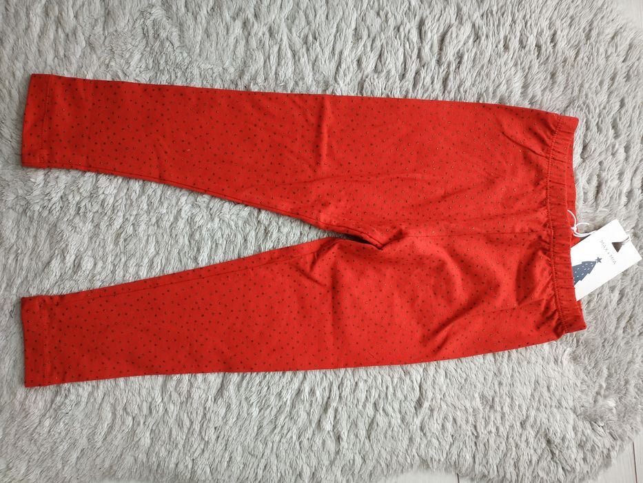 Nowe legginsy dziewczęce/święta/czerwone/prezent/Max&Mia/r.98/104