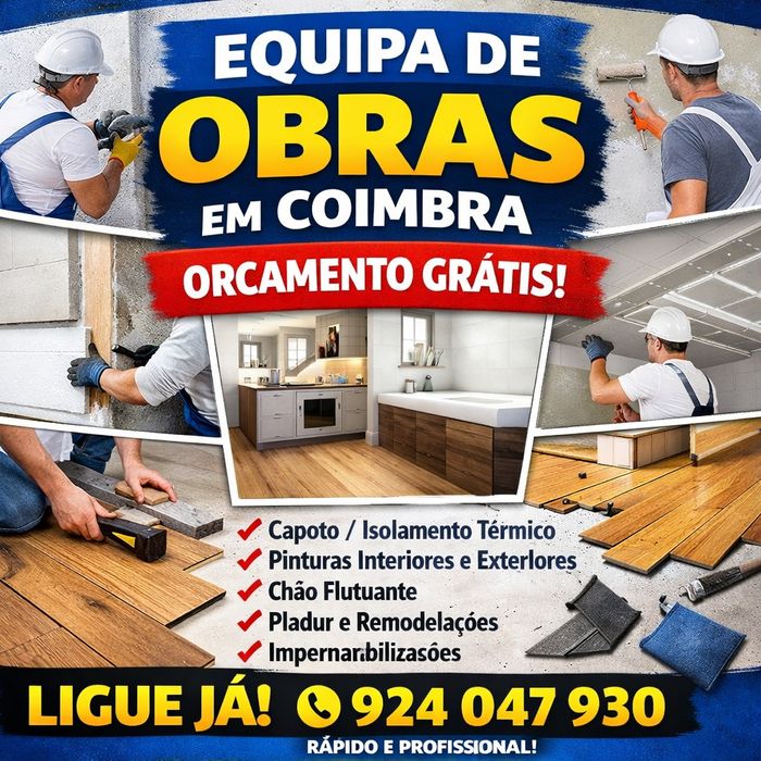 Equipa de Obras em Coimbra – Orçamento Grátis