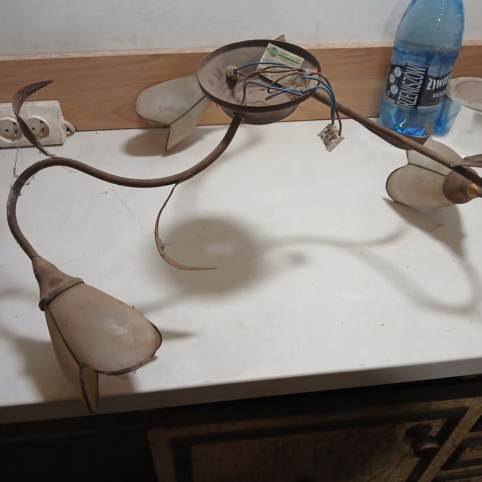 Lampa trójramienna mosiężna