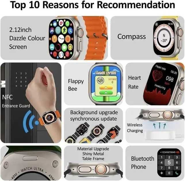 Смарт часы. HK8 PRO MAX. GPS. Compass. 3D-меню. CHAT GPT.