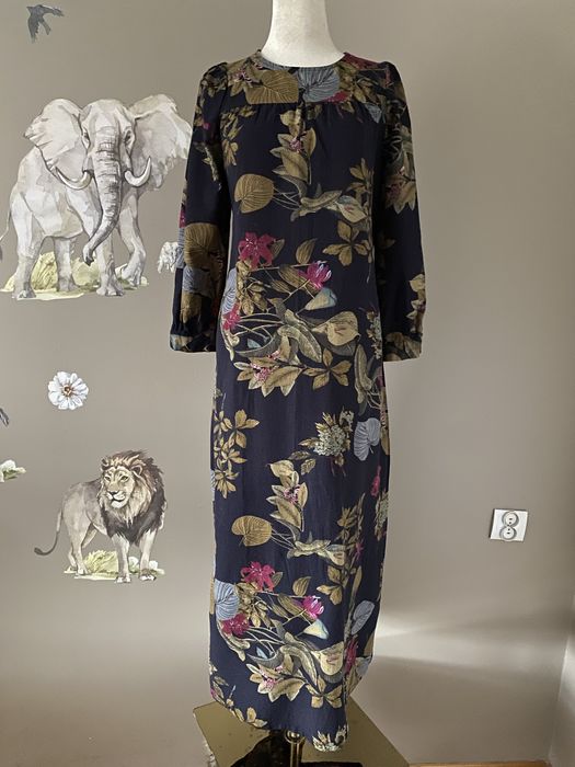 Długa bawełniana sukienka maxi boho kwiatowy print