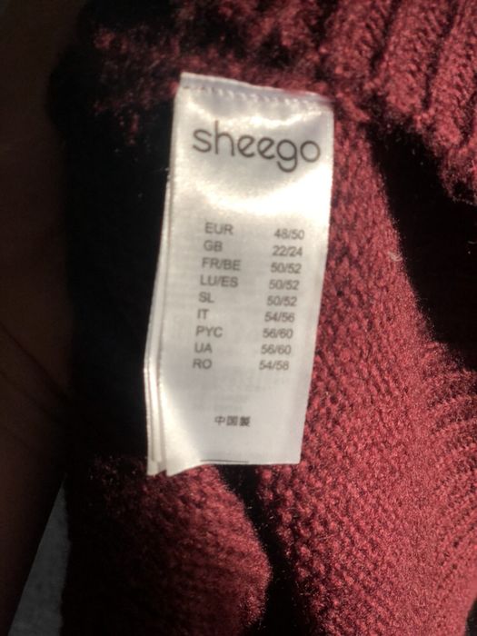 Sweter bordowy Sheego