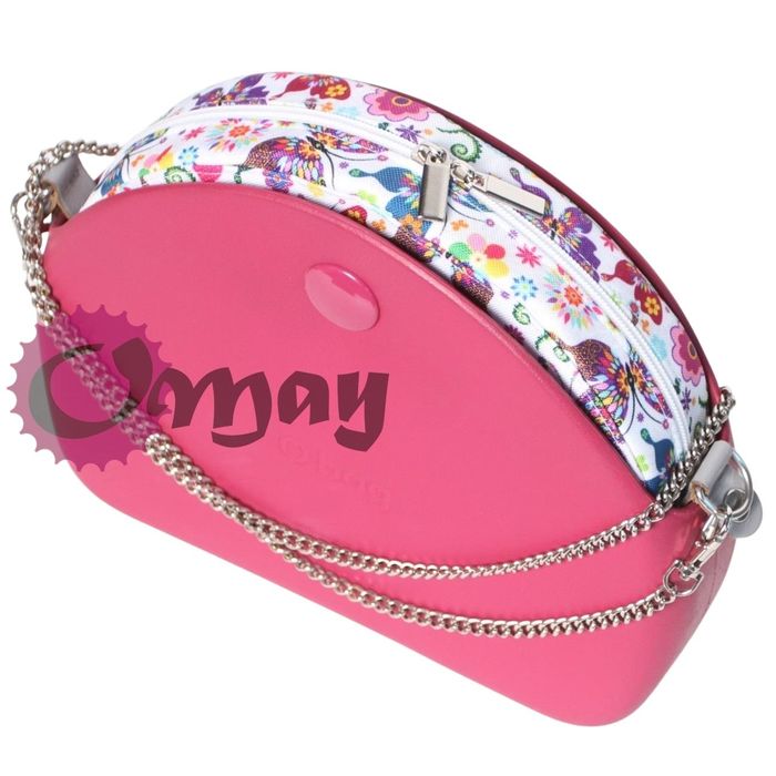 organizer OBAG MOON LIGHT biały motyle kolorowe wkład 2 kieszenie OMAY