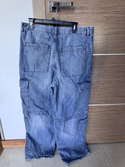 Granatowe spodnie/jeansy H&M - baggy fit