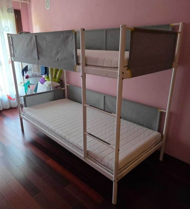 Beliche Vitval Estrutura Branco/Cinza 90*200Cm