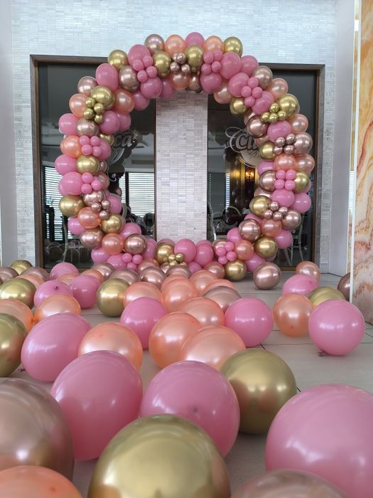 Balony z helem, ścianka balonowa do zdjęć