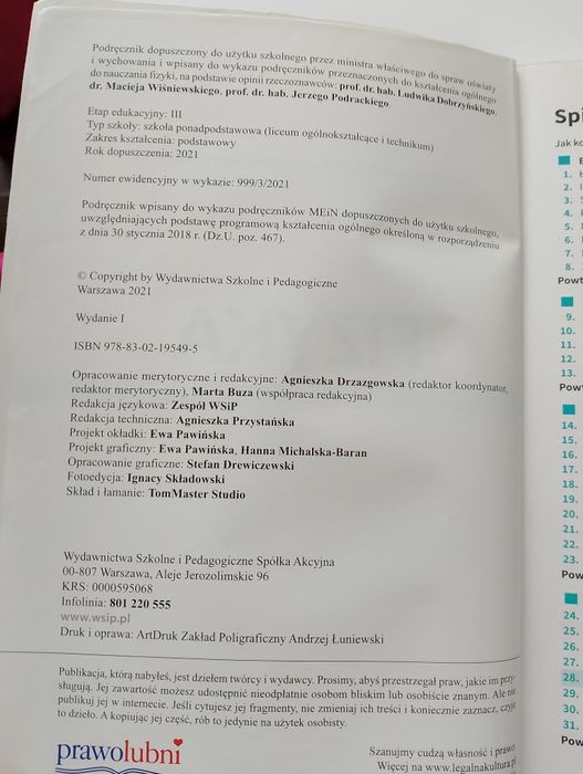 Podręcznik do fizyki - poziom podstawowydla klasy 3 liceum i technikum