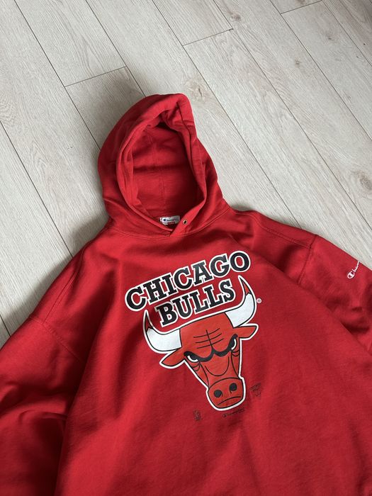 Худі кофта з капюшоном червона оверсайз Chicago Bulls Champion XXL