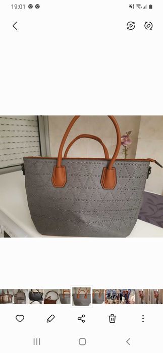 Vendo mala cinzenta e castanha