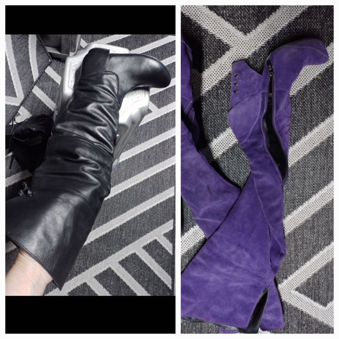 Нов. и б.у..ATTIZZARE Ботфорты. Сапоги(выше колена)Натуральная кожа