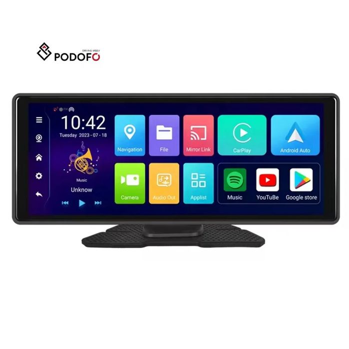 Rádio Portátil Carplay Android Auto 8-core 2 Câmaras Wi-Fi 4/64GB GPS