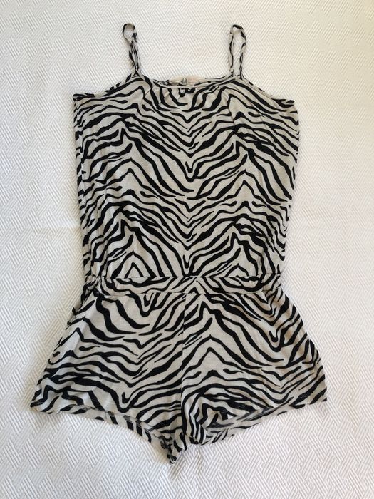 Macacão curto com padrão de zebra da H&M