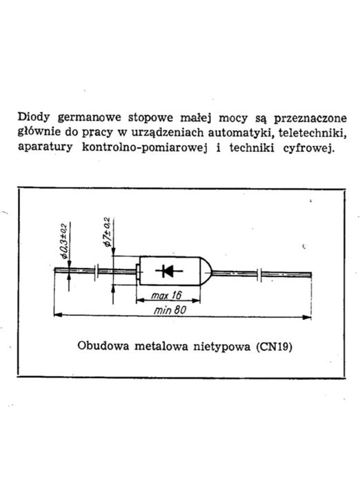Diody prostownicze TEWA DZG7 Unitra CEMI
