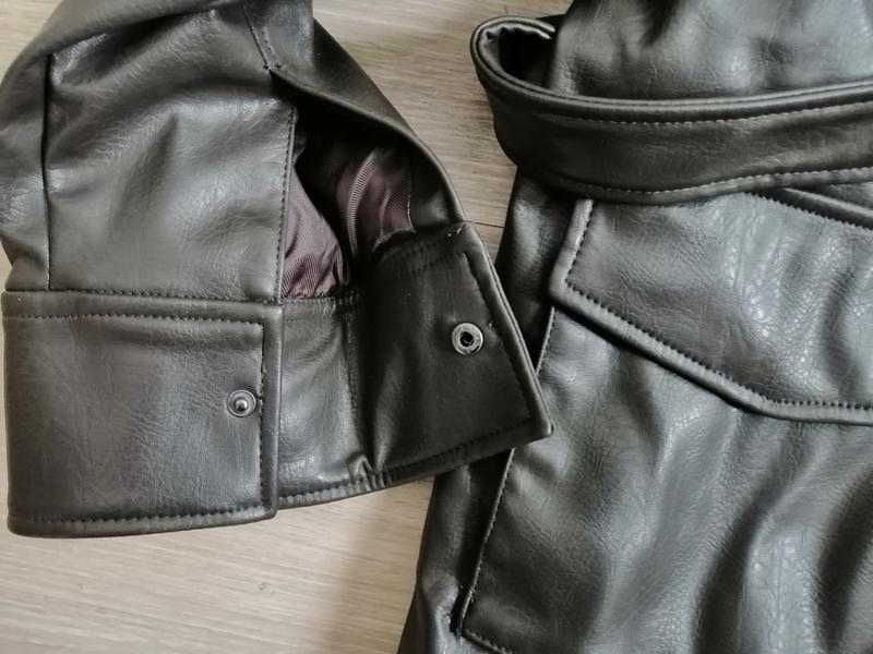 Куртка тренч zara м деми эко кожа темно-зеленая