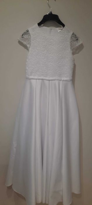 Sukienka komunijna + bolerko + torebka, wysoka dziewczynka 140/146 cm