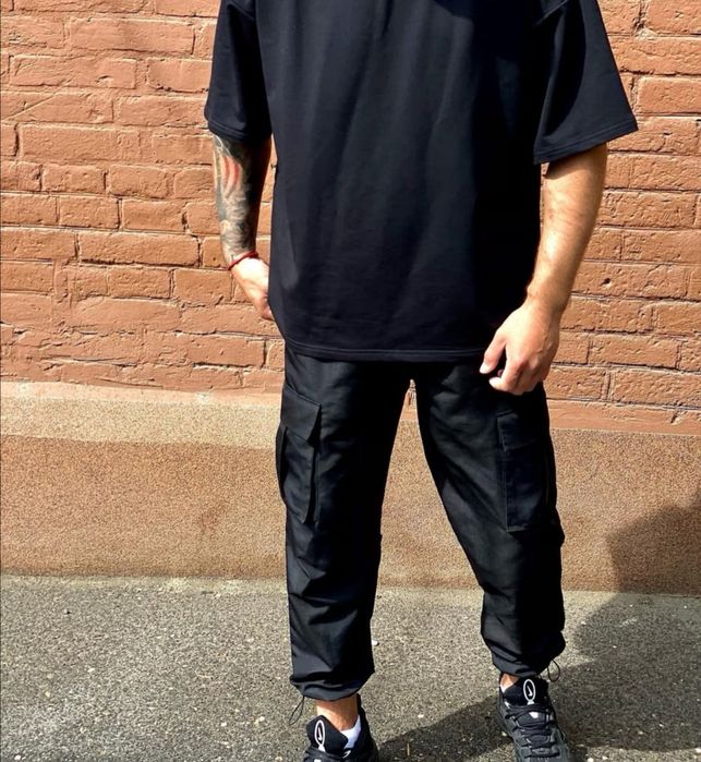 Чоловічі штани карго чорні 56-58