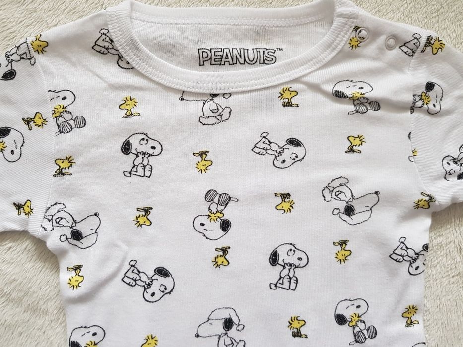 body 80 snoopy peanuts zestaw długi rękaw komplet pakiet paka 3 sztuki