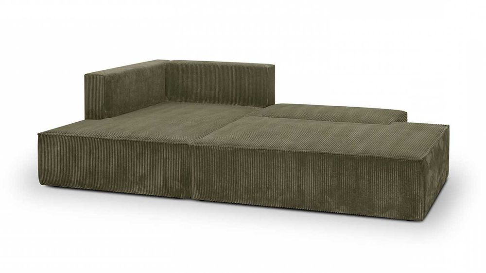 NOWY piękny narożnik modny tk. sztruks kolor zielony DOSTĘPNY OD RĘKI