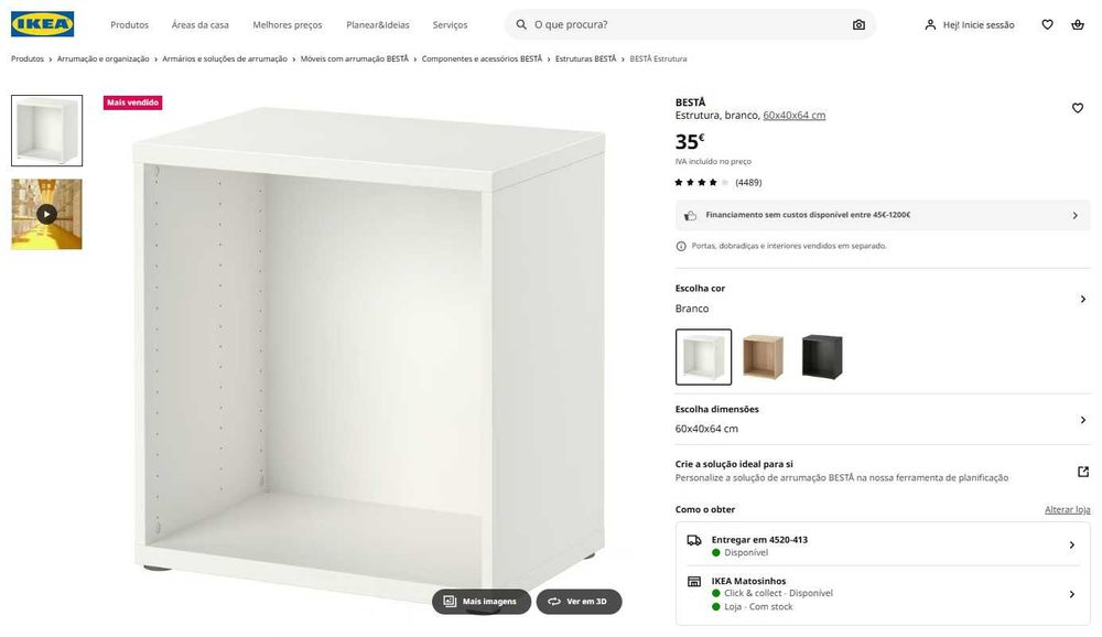 Módulo/Estrutura Bestã – Ikea + Porta (Novo na Caixa)