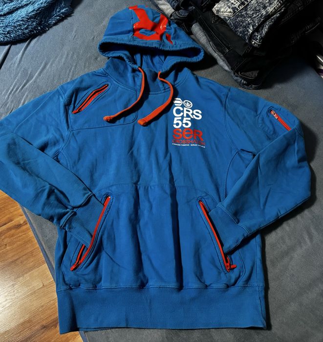 Bluza niebieski z pomarańczowym