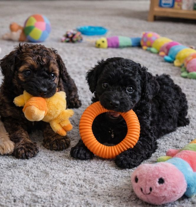 Pudel miniaturowy chłopiec wychowany przez specjalistę.