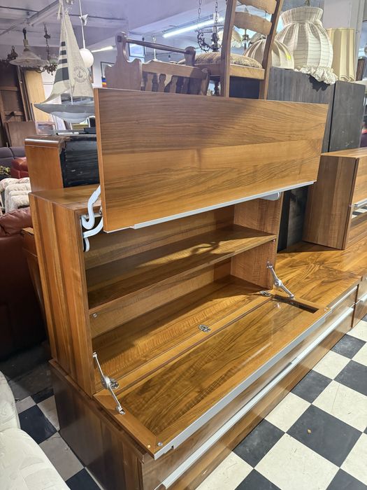 Komplet szafek w fornirze drewnianym | Komoda RTV wiszaca DOWOZ