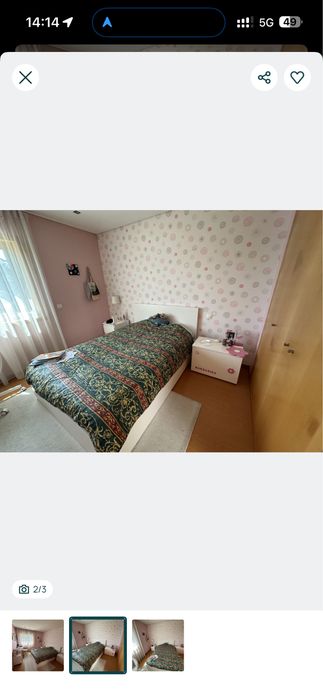 Cama de quarto branca, com 4 gavetões - bonita e com colchão