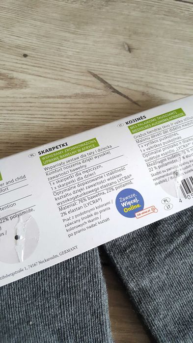 Skarpetki dla taty syn szare Matchy r.39-42 dziecięce pod chinkę