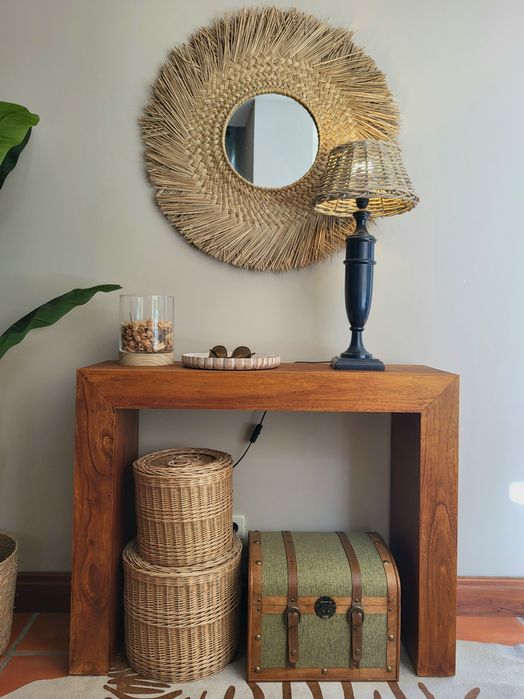 consola, mesa,  secretaria, aparador, apoio, acacia,  rustico