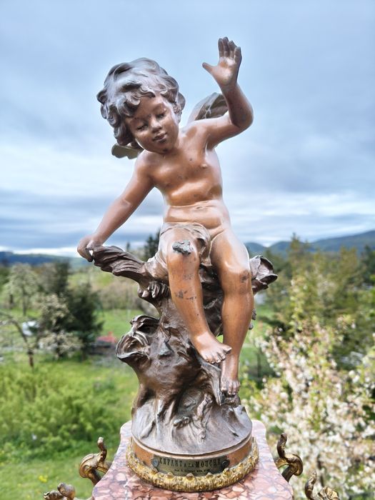 Sprzedam zegar francuski kominkowy figuralny. XIX wiek.