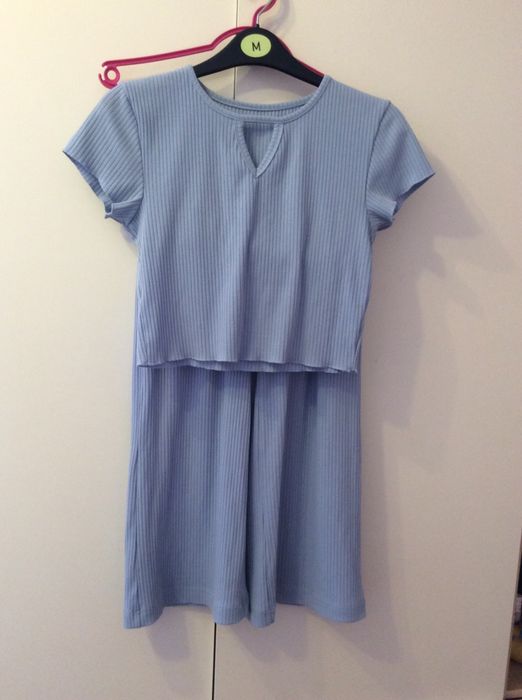 Летний спортивный костюм голубой топ и широкие брюки 38_42 М