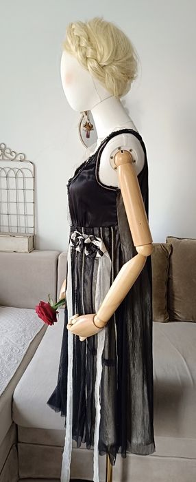 Sukienka empire biust 43x2 S M romantic secesja babydoll lolitka