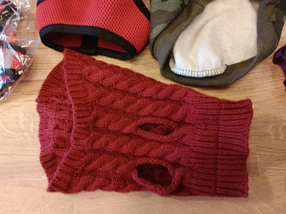 Wyprawka dla psa, obroża szelki sweter