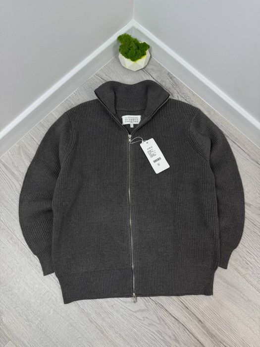Кардиган Maison Margiela — чоловічий, в’язаний, сірий, на блискавці | Кардиган Майсон Маргела сірий | Олімпійка на блискавці Майсон