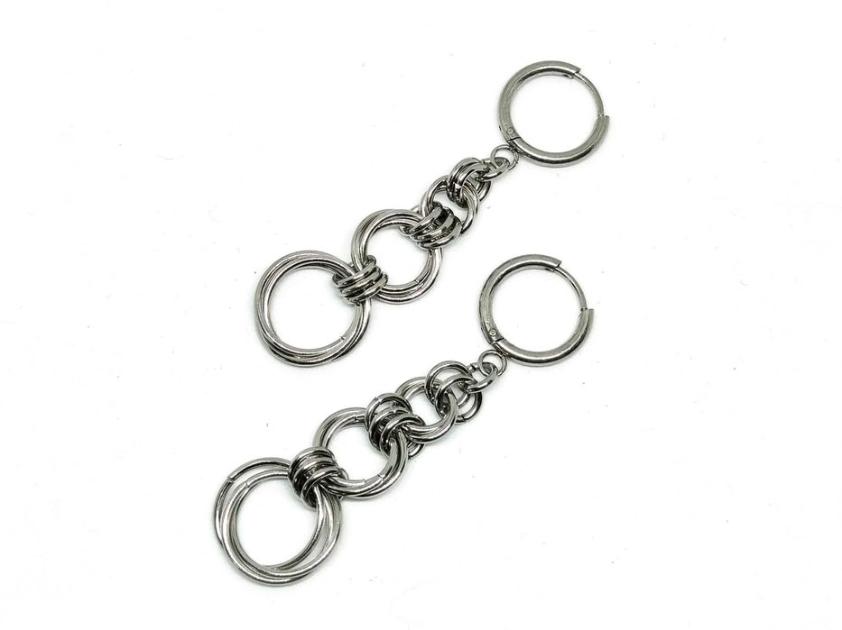 Kolczyki chainmaille stal chirurgiczna goth industrial wodoodporne
