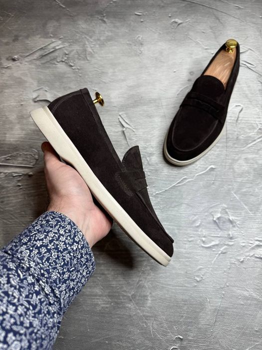 Замшевые туфли лоферы 40-45