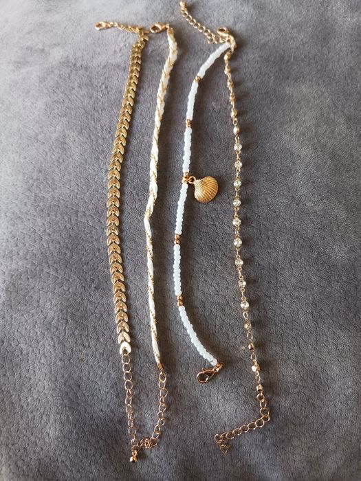Conjunto de 4 lindas pulseiras de  tornozelo