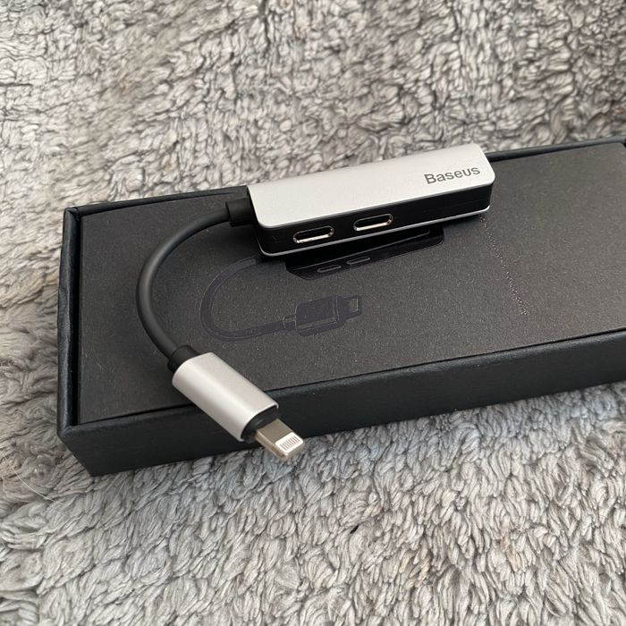 Adapter przejściówka lightning mini jack 3.5mm 3w1 Baseus