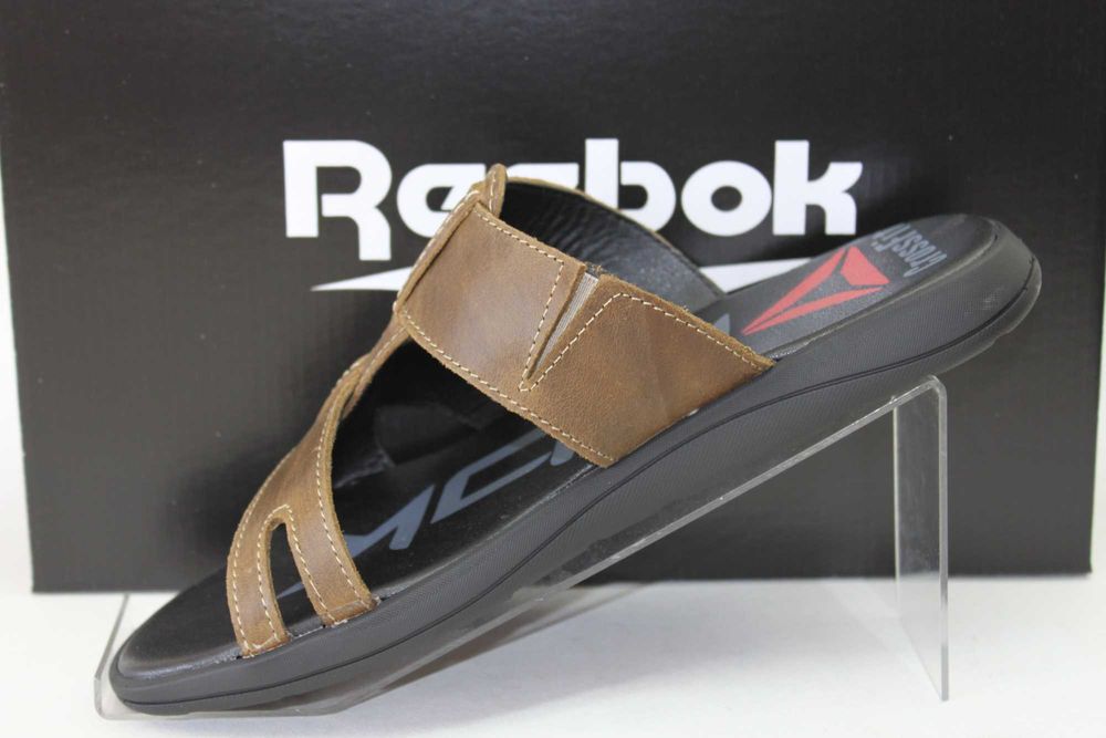 Reebok — кожаные сабо шлёпанцы шлепки ляпанці шльопанки (R-33оливка)